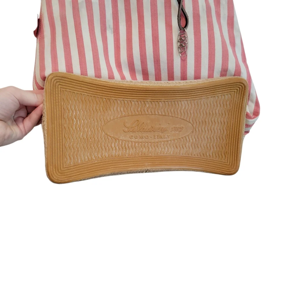 2 Saldarini 1882 Striped Espabag Cotton Tote Bucket Bags Beach Nautical *READ!*